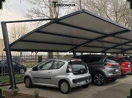 Tettoia in ferro a sbalzo. Tettoie A Sbalzo E Coperture Modulari Per Parcheggi Auto Tensonova