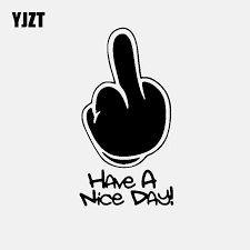 1000 gambar tentang jari tengah yang sedang tren di we heart it. Sticker Cutting Mobil Have A Nice Day Gambar Jari Tengah Untuk Body Kaca Mobil Lazada Indonesia