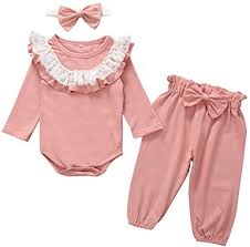 I➨ vous êtes à la recherche de beaux vêtements et accessoires originaux pour votre bébé ? Day8 Vetement Bebe Fille Pas Cher Automne Pyjama Bebe Fille Hiver Ensemble Bebe Fille Dentelle Grenouillere Body Bebe Fille Manche Longue Pantalon Bandeau Bebe Bowknot Amazon Fr Vetements Et Accessoires