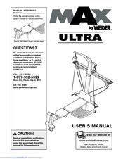 Weider Max Ultra Manuals