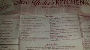 Call yoder's amish furniture today. Mrs Yoder S Menu Picture Of Mrs Yoder S Kitchen Mount Hope Tripadvisor