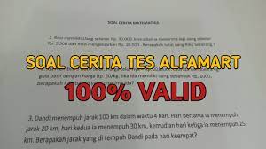 Sejauh mana anda memahami matematika? Tes Psikotes Alfamart Soal Cerita Matematika Youtube