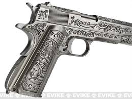 We gbb 1911 classic floral (silver). We Tech Full Metal Filigree 1911 Heavy Weight Airsoft Gas Blowback Pistol Silver Airsoft Guns Gas Airsoft Pistols Evike Com Airsoft Superstore