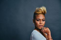 Since it is your own natural hair, maintenance would be easier. Picture Of Content Black Woman With Short Blonde Hair With Hand To Her Chin Noun Project