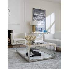 Features a reclaimed ashwood tabletop and striking wooden base made to resemble weathered iron. Urban Home Jasper Coffee Table In Polish Stainless Steel And Clear Nebraska Furniture Mart