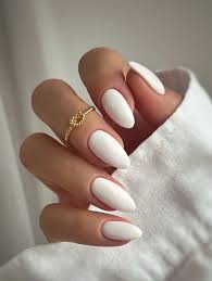 ‪Transform Your Nails With, 24pcs White Almond Presson Nails , Fit  Perfectly&amp;amp;amp; Medium Length Design Acrylic Fake‬‏