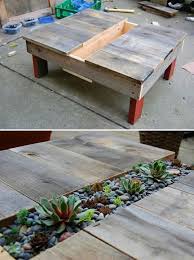 Diy Outdoor Table Made From Pallets Succulents Diy Outdoor Coffee Tables Pallet Crafts
