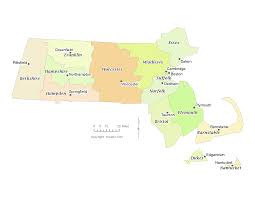 Massachusetts has ended eight of its fourteen county governments. State Of Massachusetts County Map With The County Seats Cccarto