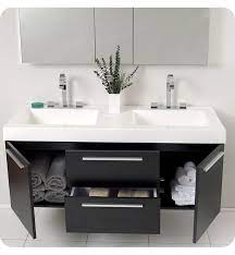 Modern lines get a dose of warmth and texture with a walls of reclaimed wood and stone. 54 Opulento Double Sink Vanity Black Floating Bathroom Vanities Double Sink Bathroom Small Bathroom Sinks