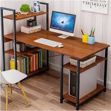 Get 5% in rewards with club o! Computer Study Table With 4 Shelves Steel Frame Wood Desk Shopee Philippines