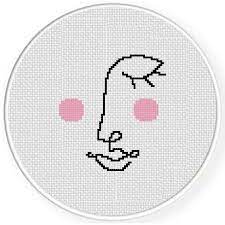 If you choose 14 count… Line Art Face Cross Stitch Pattern Cross Stitch Patterns Stitch Patterns Cross Stitch