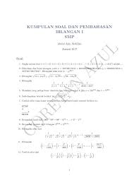 Kali ini blog membuatkan dan belajar akan membagikan pembahasan soal ksm matematika terintegrasi mts 2020 tingkat kabupaten. Pdf Kumpulan Soal Olimpiade Dan Pembahasan Bilangan 1
