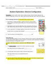 Read free student exploration gizmo electron configuration answer key student exploration gizmo. Gizmo Electron Configuration Activity 1 Docx Name Kathleen Osne Date Student Exploration Electron Configuration Vocabulary Atomic Number Atomic Radius Course Hero