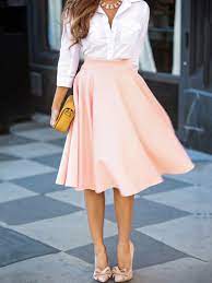 Personnaliser hiver taille haute patineuse jupe femmes laine ligne. Mi Longue Jupe Patineuse Evasee Bouffante Culotte Haute Elegant Abricot Rose Femme Jupes Bas