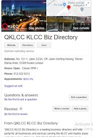 How to find a person name, address in malaysia. Google My Business Listing For Qklcc Klcc Biz Directory Internet Marketing Service Local Seo Business