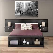Elegant and understated, it exudes timeless style with its simple lines, satin silver hardware and dark alder finish. Bowery Hill King Platform Storage Bed With Floating Headboard In Black Bh 437330 265284