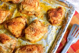 Coat the chicken thighs liberally in mayonnaise on both sides. Low Carb Oven Baked Chicken Thighs Stylish Cravings
