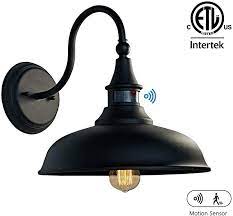 Motini 1light Outdoor Wall Light With Motion Sensor Classic Barn Lighting Obb Steel Wall Motion Sensor Lights Outdoor Barn Lighting Gooseneck Lighting Outdoor