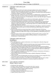 certified coding specialist resume samples velvet jobs