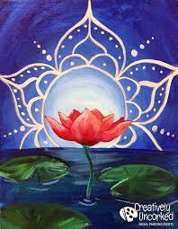 Galleries Creatively Uncorked Flower Painting Canvas Lotus Flower Painting Flower Painting