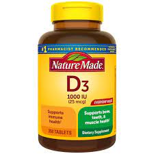 While the recommended daily allowance (rda) for vitamin d is around 600 iu daily, i recommend more. Nature Made Vitamin D3 350 Count Walmart Com Walmart Com