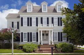 Black And Grey Houses Light Grey House Black Shutters Painted Brick House Colonial House Exteriors Colonial Style Homes