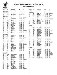 2013 Miami Heat Schedule Miami Heat Heat Miami