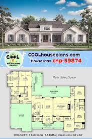 Farmhouse Style House Plan 51996 With 4 Bed 4 Bath 2 Car Garage Farmhouse Style House Plans Farmhouse Style House Best House Plans