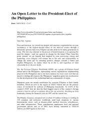 Childs letter to the president. An Open Letter To The President Philippines Migrant Worker
