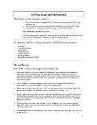 * and sort them in alphabetical order. 1 Apa Style Electronic Databases General Format