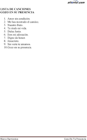 ¿alguna vez ha oído de algún explorador que haya encontrado la adoración es un instinto natural y una necesidad básica para cada persona. Lista De Canciones Gozo En Su Presencia Pdf Free Download
