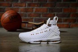 I have had a chance to see the evolution of lebron's shoes from 1's to now the newly 16's. Mens Nike Lebron 16 Hfr Harlem S White Gold Basketball Shoes White Basketball Shoes Gold Basketball Shoes Nike