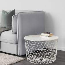 Simplihome owen 36 inch wide square coffee table lift top storage ottoman, cocktail footrest stool in upholstered distressed saddle brown faux air leather, mid century modern, living room. Buy Kvistbro Storage Table White Online Uae Ikea