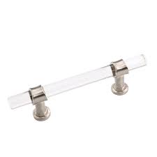 Each pull is packaged individually to prevent damage to the finish. Clear Acrylic 3 Inch Hole Centers Glass Pull Handles Satin Nickel Ls91 Goldenwarm