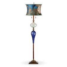 Blue glass floor lamp from certified suppliers and manufacturers. Christopher Floor Lamp Kinzig Design Cobalt Green Peach Blown Glass Silk Shade Sweetheart Gallery Contemporary Craft Gallery Fine American Craft Art Design Handmade Home Personal Accessories