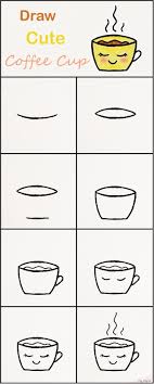 Learn How To Draw A Cute Cup Of Coffee Step By Step A Very Simple Tutorial Coffee Draw Art T Easy Doodles Drawings Easy Doodle Art Drawing Tutorial Easy