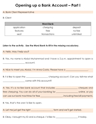 Interested in opening a bank account with nab? Opening Up A Bank Account Worksheet