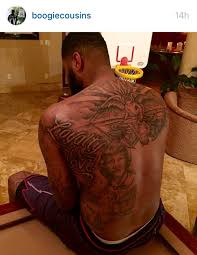 We're not every tattoo has a meaning behind it, but as demarcus cousins shows, some of them do. Nba Tattoos Demarcus Cousins S Back Tattoo