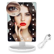 Explore smart beauty mirror benefits, possibilities and ways to set up a virtual makeup try on for your brand. Amazon Com Vanity Lighted Makeup Mirror With 21 Led Lights Dual Power Supply Cosmetic Desk Table Makeup Mirror With Detachable 10x Magnification Touch Screen Light Adjustable Dimmable 180 Rotation White Beauty
