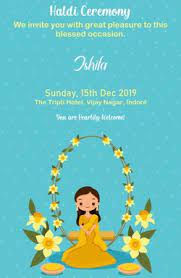 These invites are worded very authentically and together with seal of approval. Haldi Mehndi Invitation Card E Cards Price Reviews Wedding Cards In Bhopal The Words Against Announcing The Wedding Mentions The Bride Ridwandavie13