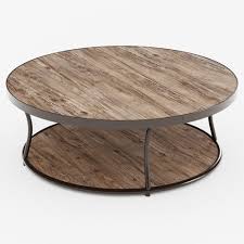 Give your space a modern yet rustic feel with this coffee table. 3d Model Bentley Round Elm And Iron Coffee Table