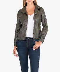 Brittney Motocross Jacket Olive Kut From The Kloth Jackets Leather Jacket Boutique Clothing