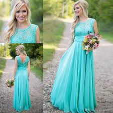 Aqua Turquoise Country Bohemian Lace Long Sheer Bridesmaid Dresses 2016 A Line C Turquoise Bridesmaid Dresses Teal Bridesmaid Dresses Purple Bridesmaid Dresses