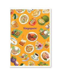 Singapore Series Postcard Singapore Food Heaven Singapore Food Singapore Art Recipes From Heaven