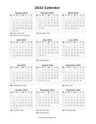 Download printable calendars for 2021, 2022 in word, excel, pdf format. Download Blank Calendar 2022 With Us Holidays 12 Months On One Page Vertical