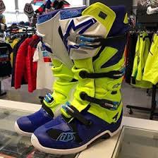 Alpinestars Tech 7 Boots Ltd Troy Lee Designs Flo Yellow Blue White Mx Boots Troy Lee Boots