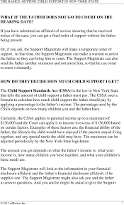 The Basics Getting Child Support In New York State Pdf