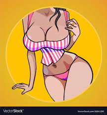 Cartoon sexy woman with lush forms without a face Vector Image