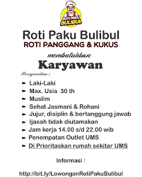 Menyediakan informasi mengenai lowongan kerja di wilayah kota dan kabupaten pasuruan. Lowongan Kerja Roti Paku Bulibul Di Solo Info Loker Solo
