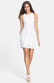 Bcbgmaxazria Perforated Knit Fit Flare Dress Nordstrom Fit Flare Dress Flare Dress Casual Dresses For Women